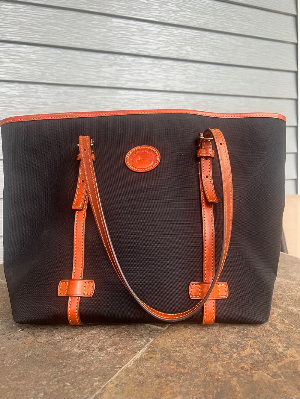 Authentic Dooney & Bourke Nylon East West Shopper blackTote Bag